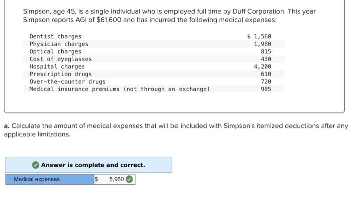 Simpson age 45 is a single individual