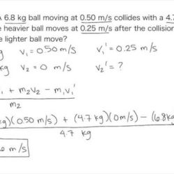 Conservation of momentum worksheet answers