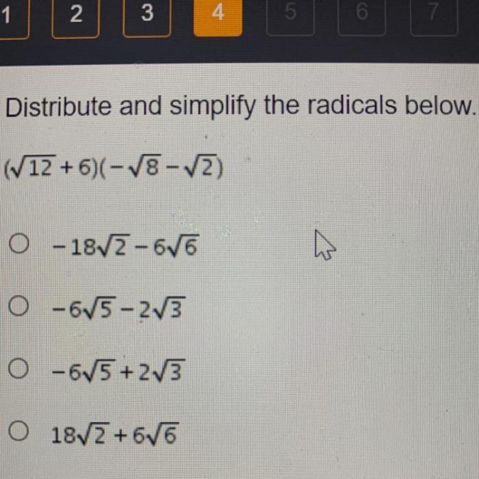 Radicals math simplifying expressions algebra