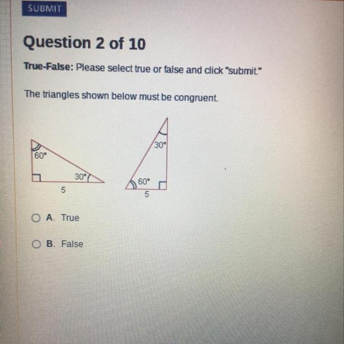 Must triangles shown below congruent